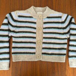 Zara Big Girls (Size 9-10) Striped Knit Button Down Sweater